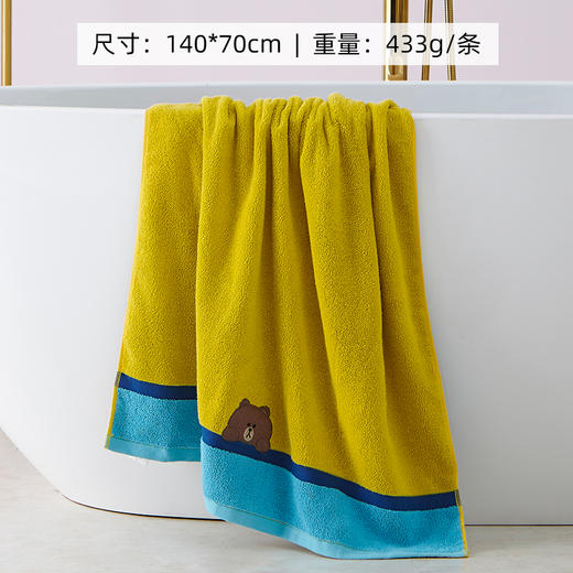 【line-friends正版联名】  绣花浴巾 85度高温不褪色 商品图2