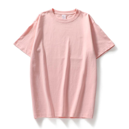 100%纯棉日系复古200g紧密赛洛纺棉圆领短袖t恤休闲纯色体恤衫男女情侣装 商品图5