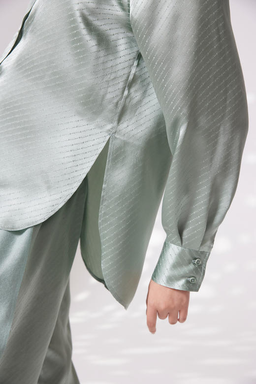 真丝插肩袖提花衬衫 SJS94W032W 商品图4