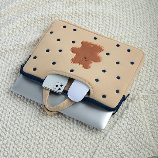 【可爱手提包】韩国小熊电脑包女手提可爱苹果13.3寸华为14/15.6笔记本ins内胆包_HLY 商品图1