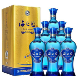 （六支装）海之蓝 52度浓香型白酒 375ml/瓶