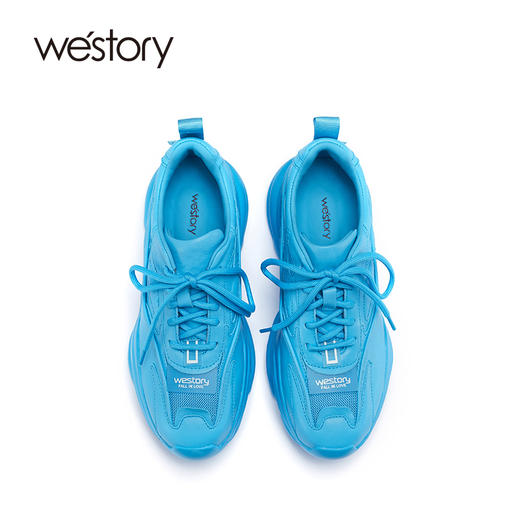 westory真皮老爹鞋纯色质感ins潮2022春季新款休闲鞋厚底W22AM54591 商品图3