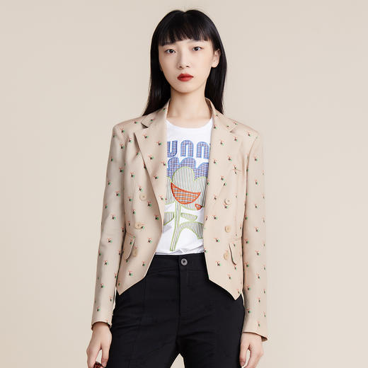 MIIDII谜底22春款高端系列复古通勤西服收腰西装外套女221GW0016 商品图0