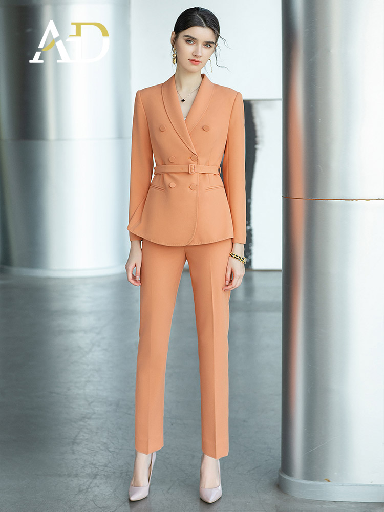新款女装高端名媛职业套装女西服播音艺考主持人正装