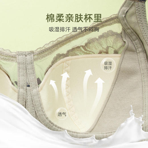 雅黛丽内衣大胸显小胸罩女无钢圈薄款性感收副乳防下垂撞色女文胸 商品图2