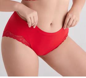安莉芳旗下Comfit红内裤女本命年蕾丝拼接立体裁剪中腰大码三角裤头C29281