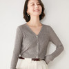 外套女V领宽松针织小开衫外搭薄款v领修身薄款毛衣简约短款上衣夏纯色针织衫 商品缩略图8