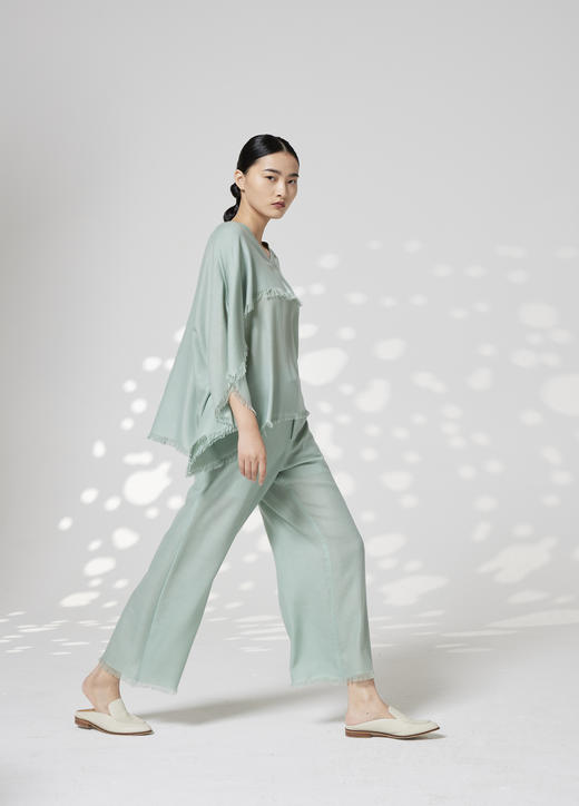 流苏边轻薄休闲裤 SJF18K354C 商品图4