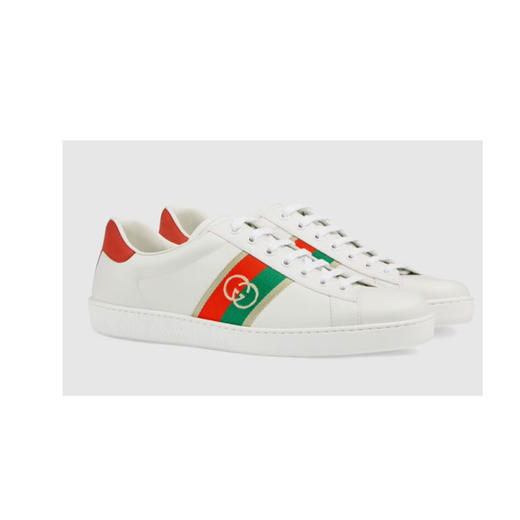 GUCCI 古驰 Ace系列男士互扣式双G运动鞋 男士休闲鞋 白色 644749 1XGM0 9063 商品图1