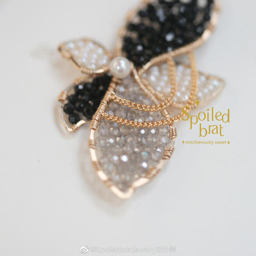 SpoiledBrat Jewelry 黑尖晶斜长石珍珠单只耳钉 商品图2