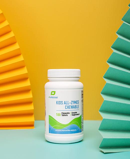 【开瓶后冷藏-儿童消化酶咀嚼片】Kids All-Zyme Chewable 180片 消化酶本身为深黄色 消化不好麸质乳制品不耐受 一岁以上儿童/大人适用  Purecise倍赛思 商品图6