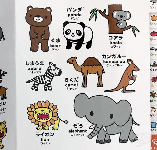 预售 【中商原版】儿童图鉴 0-4岁初级儿童日语启蒙 付英语对照 日文原版 こどもずかん どうぶつ くだもの やさい のりもの くるま むし 商品图4