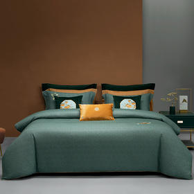 梦洁【陶瓷温感磨毛】梦洁新疆精梳长绒棉纯棉磨毛刺绣四件套：好柿