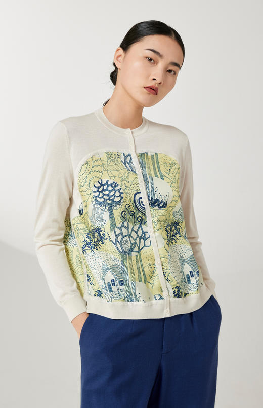 针梭相拼长袖开衫 SJS94W026K 商品图3