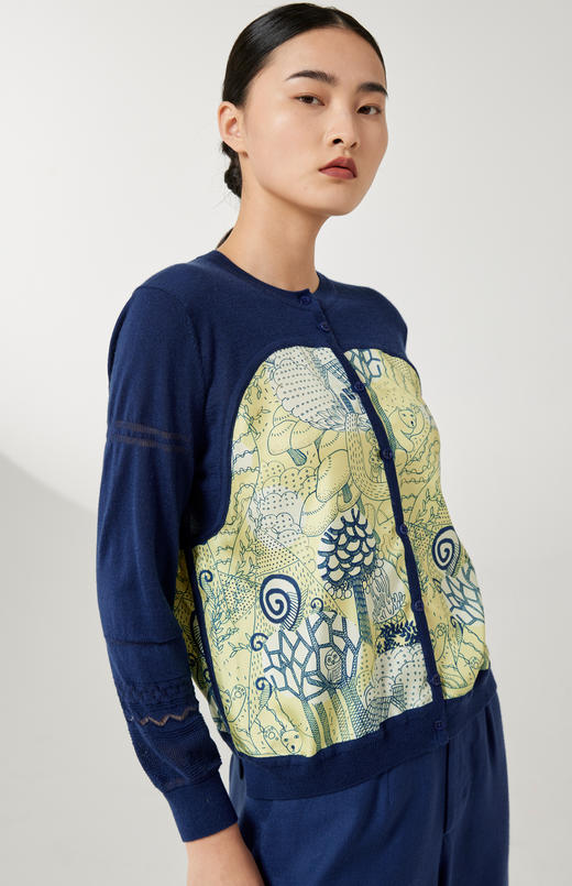 针梭相拼长袖开衫 SJS94W026K 商品图2