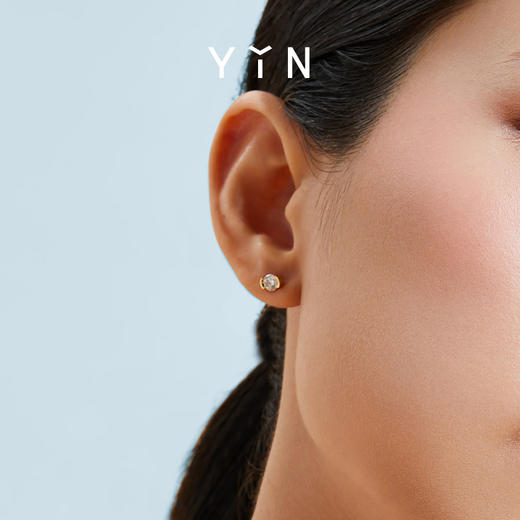 「熠」光芒系列 公主方钻/祖母绿钻/圆钻 耳钉一对 商品图3