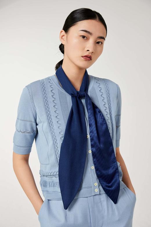 真丝羊绒相拼小围巾   SJS94W055W 商品图4