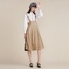MIIDII谜底2022春款法式尖领假两件设计纯棉收腰连衣裙221ML0182 商品缩略图1