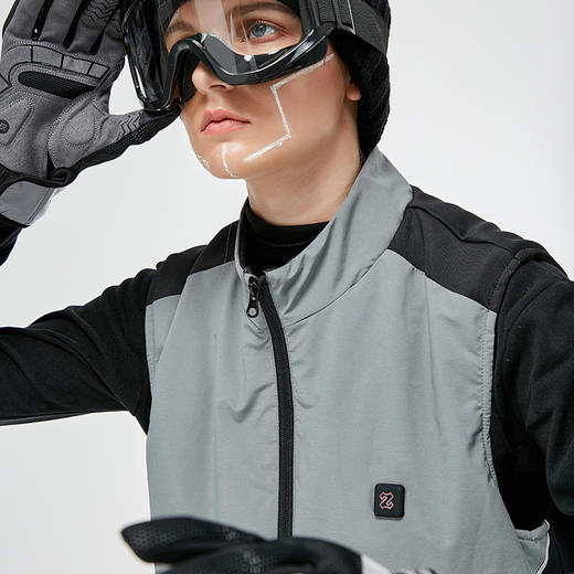 ZERORAY发热马甲电加热背心无袖立领黑灰色智能温控男女同款保暖 商品图1