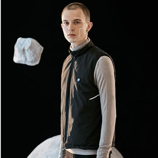 ZERORAY发热马甲电加热背心无袖立领黑灰色智能温控男女同款保暖 商品图7