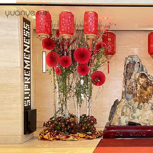 新年装饰花高档酒店大堂仿真花摆件圆桌大厅别墅售楼商场会所假花 商品图2