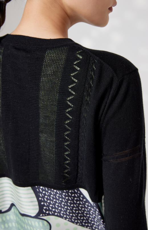 针梭相拼长袖开衫 SJS94W026K 商品图4