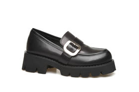 豪麟名鞋奥莱迪嘉女装牛皮革JK乐福鞋DJDWA21WP015黑色  原价1960元