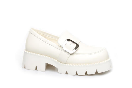 豪麟名鞋奥莱迪嘉女装牛皮革JK乐福鞋DJDWA21WP015白色  原价1960元 商品图0