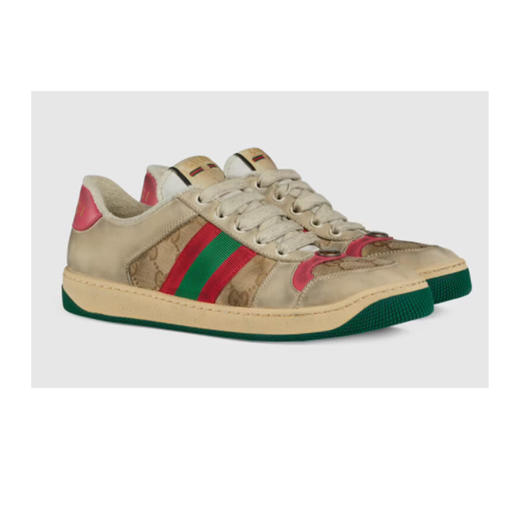 【二】GUCCI 古驰 Screener系列女士皮革运动鞋 女士休闲鞋 混色 570443 9Y920 9665 商品图1