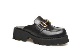 豪麟名鞋奥莱迪嘉女装牛皮革百变半凉鞋DJDWA21WB001黑色  原价1660元