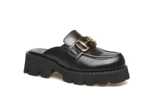 豪麟名鞋奥莱迪嘉女装牛皮革百变半凉鞋DJDWA21WB001黑色  原价1660元 商品图0