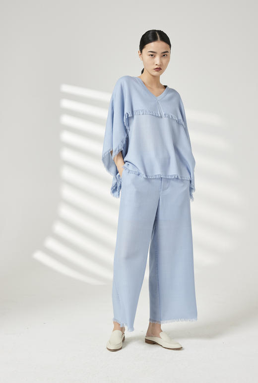 流苏边轻薄休闲裤 SJF18K354C 商品图1