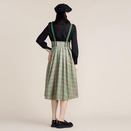 MIIDII谜底2022春款法式尖领假两件设计纯棉收腰连衣裙221ML0182 商品图3