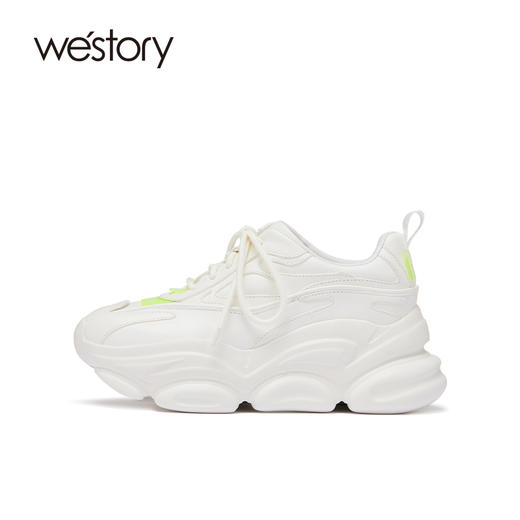 westory真皮老爹鞋纯色质感ins潮2022春季新款休闲鞋厚底W22AM54591 商品图2