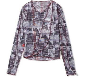 OSCI/osc0483开国大典报纸印花网眼打底 商品图0