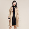 谜底22春款复古双排扣大翻领收腰天丝中长款风衣外套女221ME0087 商品缩略图0