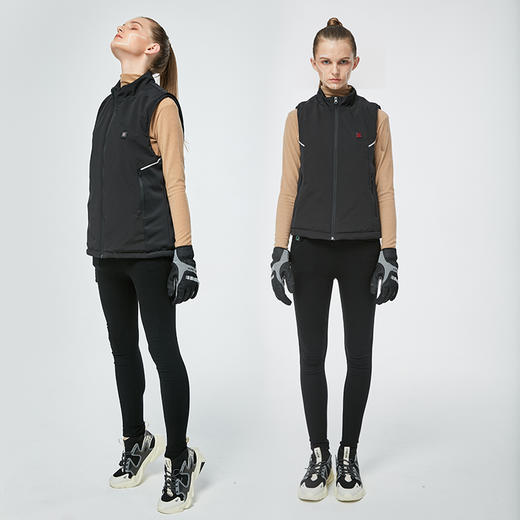 ZERORAY发热马甲电加热背心无袖立领黑灰色智能温控男女同款保暖 商品图2