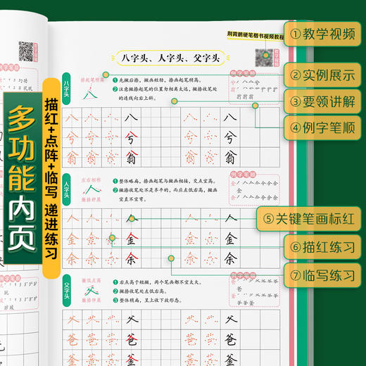 墨点字帖 荆霄鹏硬笔楷书视频教程 大学生高中生正楷字帖练字视频楷书入门基础教程 商品图2