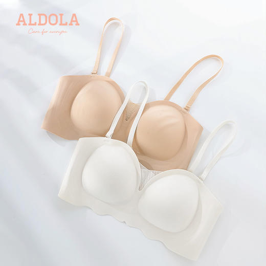 雅黛丽内衣女小胸聚拢无肩带性感抹胸罩女无痕裹胸薄款文胸无钢圈 商品图4