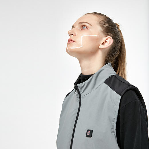 ZERORAY发热马甲电加热背心无袖立领黑灰色智能温控男女同款保暖 商品图11