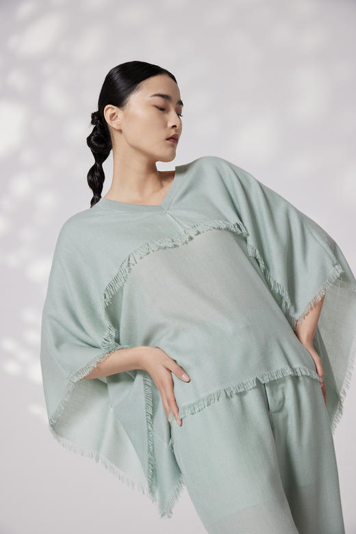 V领斗篷式女上衣 SJS94W052W 商品图5