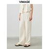 VIMAGE纬漫纪春季新款高腰阔腿裤通勤宽松显瘦百搭纯色长裤女V1705309 商品缩略图2