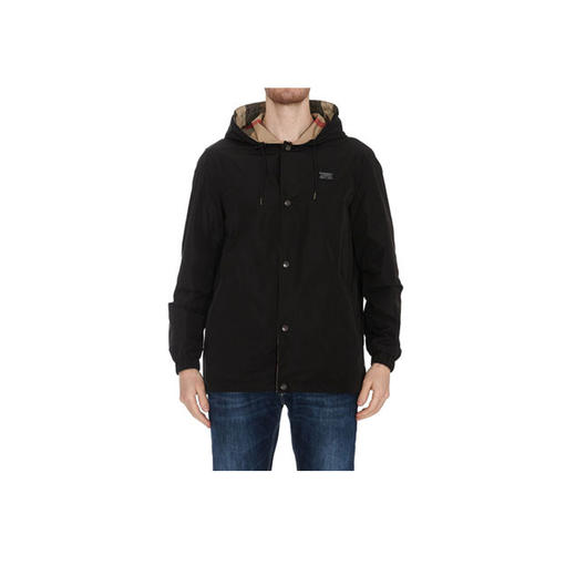 【一】BURBERRY 巴宝莉 男士双面两穿格纹连帽外套 黑色 8043403 A1189 商品图0