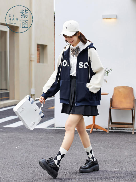 ZIHAN紫涵休闲连帽外套女字母撞色棒球服Z2Z01BS234 商品图2