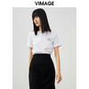 VIMAGE纬漫纪春夏季新款设计感修身短袖小上衣女T恤V1702312 商品缩略图0