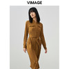 VIMAGE纬漫纪春季新款系带长袖优雅显瘦裙摆开叉连衣裙V1707352 商品缩略图2