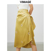 VIMAGE纬漫纪春季新款时尚印花包臀开叉中长款半身裙女裙V1706309 商品缩略图3