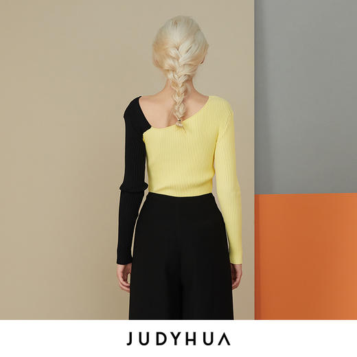 JUDYHUA 不对称设计拼色针织 商品图2