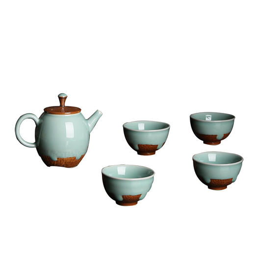 龙泉青瓷 跳刀粉青茶具 商品图4