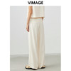 VIMAGE纬漫纪春季新款高腰阔腿裤通勤宽松显瘦百搭纯色长裤女V1705309 商品缩略图4